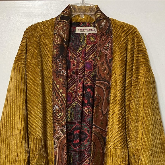 Free People Gold Delphine Coat Size XS/S - Picture 3 of 5